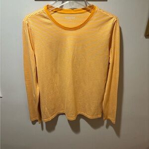 Lands' End Orange and White Striped Tee